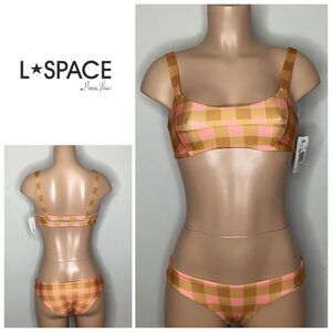 New. L*SPACE gingham bikini. Small. Retails $189